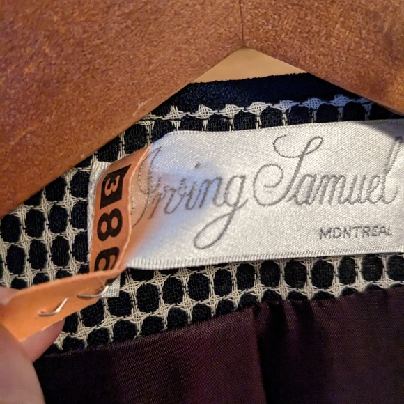 Vintage Irving Samuel Montreal Navy & White Pure Virgin Wool Jacket & Skirt … - Picture 7 of 13